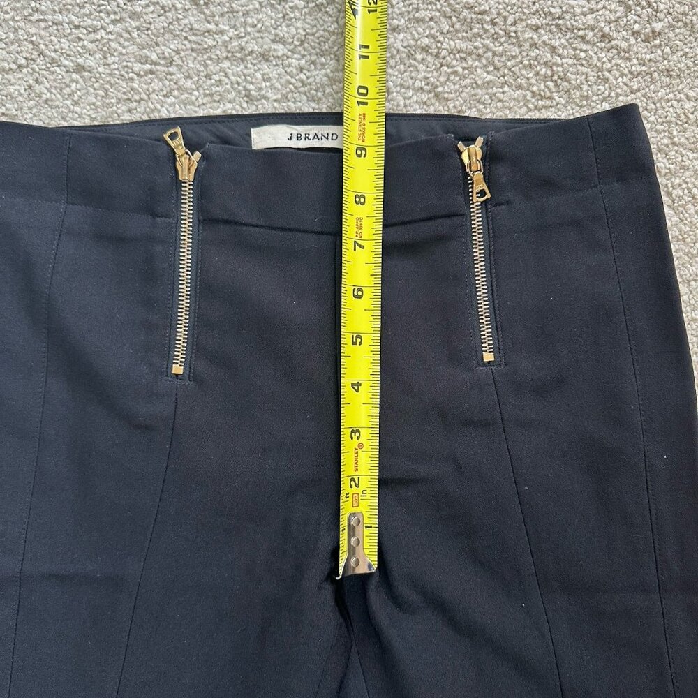 J Brand Pants Women’s 2 Black Skinny Ankle Wool Blend Pants With Gold Zippers - Picture 6 of 11
